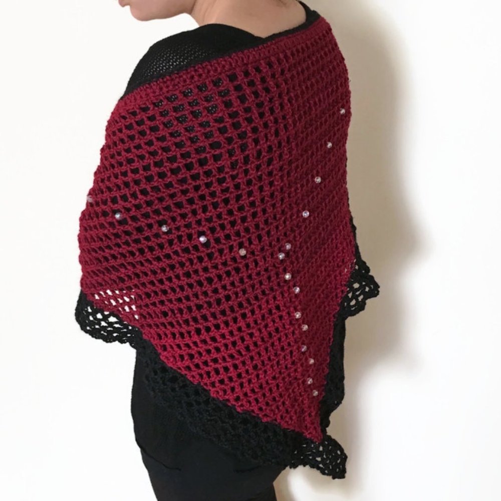 Unique Crochet Triangle shawl, Handmade wrap